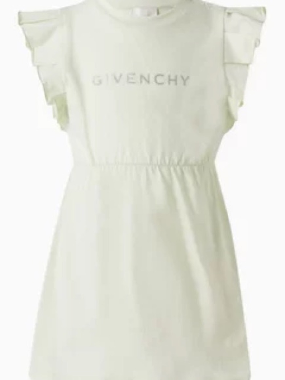 Givenchy Cream Ruffle Sleeve Logo Tunic Dress